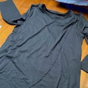 Motherhood black petal style nursing shirt with 3/4 sleeves